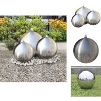 Vidaxl - Brunnen & Wasserfälle - Living 3 Stk. Garten-Springbrunnen Sphäre mit LEDs Edelstahl - Silber von VIDAXL