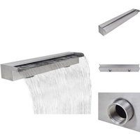 Brunnen & Wasserfälle - Living Pool-Wasserfall Fontäne Rechteckig Edelstahl 90 cm - Silber von VIDAXL