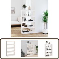 Vidaxl - Bücherregal/Raumteiler Weiß 80x30x135,5 cm Massivholz Kiefer - Bücherregal - Holzregal - Raumteiler - Kiefernholz - Weißes Regal Vidaxl - Bücherregal/Raumteiler Weiß 80x30x135,5 cm Massivholz Kiefer - Bücherregal - Holzregal - Raumteiler - Kiefernholz - Weißes Regal von VIDAXL