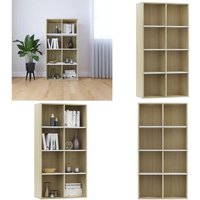Bücherregal/Sideboard Weiß Sonoma-Eiche 66×30×130 cm - Vidaxl von VIDAXL