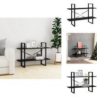 Bücherregal 2 Böden Schwarz 100x30x70 cm Massivholz Kiefer - Buche Regal - Holzkasten - Industrielles Design - Regal Schwarz - Bücherständer Bücherregal 2 Böden Schwarz 100x30x70 cm Massivholz Kiefer - Buche Regal - Holzkasten - Industrielles Design - Regal Schwarz - Bücherständer von VIDAXL