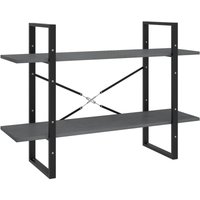 Bücherregal 2 Böden Grau 100x30x70 cm Massivholz Kiefer Vidaxl von VIDAXL