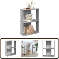 Vidaxl - Bücherregal 3 Böden Grau Sonoma 60x30x80 cm Holzwerkstoff von VIDAXL