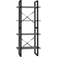 Bonnevie - Bücherregal,Standregal 4 Fächer Grau 60x30x140 cm Holzwerkstoff vidaXL von BONNEVIE