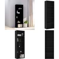 Vidaxl - Bücherregal 5 Fächer Schwarz 60x30x189 cm Holzwerkstoff - Buche Regal - Hochschrank - Bücherregal Schwarz - Wohnwand - Aufbewahrung - Home & Vidaxl - Bücherregal 5 Fächer Schwarz 60x30x189 cm Holzwerkstoff - Buche Regal - Hochschrank - Bücherregal Schwarz - Wohnwand - Aufbewahrung - Home & von VIDAXL