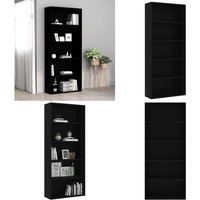 Vidaxl - Bücherregal 5 Fächer Schwarz 80x30x189 cm Holzwerkstoff - Buche Regal - Hochschrank - Bücherregal Schwarz - Wohnwand - Aufbewahrung - Home & Vidaxl - Bücherregal 5 Fächer Schwarz 80x30x189 cm Holzwerkstoff - Buche Regal - Hochschrank - Bücherregal Schwarz - Wohnwand - Aufbewahrung - Home & von VIDAXL