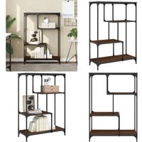 Bücherregal Braun Eiche 81x36x115 cm Holzwerkstoff und Stahl - BucheRegal - Industrielles Regal - Regal Braun - Regal Metall - Holzwerkstoff Regal von VIDAXL