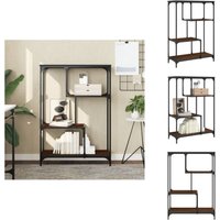 Bücherregal Braun Eiche 81x36x115 cm Holzwerkstoff und Stahl - BucheRegal - Industrielles Regal - Regal Braun - Regal Metall - Holzwerkstoff Regal von VIDAXL