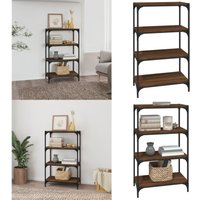 Bücherregal Braun Eichen-Optik 60x33x100 cm Holzwerkstoff Stahl - Buche Regal - Industrielles Regal - Regal Braun - Eiche Optik - Bücherständer von VIDAXL