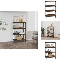 Bücherregal Braun Eichen-Optik 60x33x100 cm Holzwerkstoff Stahl - Buche Regal - Industrielles Regal - Regal Braun - Eiche Optik - Bücherständer von VIDAXL