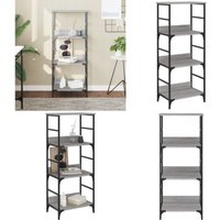 Bücherregal Grau Sonoma 50x33x117,5 cm Holzwerkstoff - Bücherregal - Holzregal - Industrielles Regal - Regal Grau - Aufbewahrungshelfe - Home & Living von VIDAXL