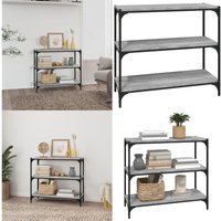 Bücherregal Grau Sonoma 80x33x70,5 cm Holzwerkstoff und Stahl - BucheRegal - Industrielles Deko - Regal Grau - Holzregal - Wohnzimmer Einrichtung von VIDAXL