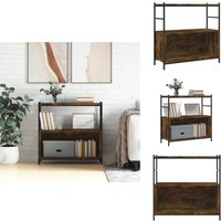 Bücherregal Räuchereiche 80x30x78,5 cm Holzwerkstoff und Eisen - BucheRegal - Industrielles Regal - Holzkasten - Aufbewahrungshelf - Raumgestaltung von VIDAXL