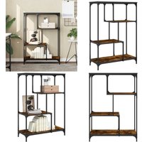Bücherregal Räuchereiche 81x36x115 cm Holzwerkstoff und Stahl - BucheRegal - Industrielles Regal - Regal Holz - Regal Metall - Stauraum Schaffen von VIDAXL