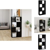 Bücherregal Raumteiler Hochglanz-Schwarz 60x24x124,5 cm - Bücherregal - Raumteiler - Holzwerkstoff - Schwarz - Schrank von VIDAXL