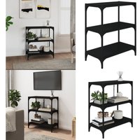 Bücherregal Schwarz 60x33x70,5 cm Holzwerkstoff und Stahl - BucheRegal - Industrielles Regal - Regal Schwarz - Stauraum Schaffen - Wohnzimmer von VIDAXL