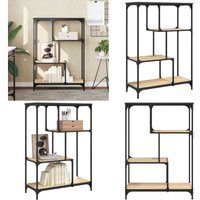 Bücherregal Sonoma-Eiche 81x36x115 cm Holzwerkstoff und Stahl - Buche Regal - Industrielles Regal - Regal Wohnzimmer - Regal Schlafzimmer - Holzregal von VIDAXL