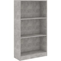 Bonnevie - Bücherregal,Standregal 3 Fächer Betongrau 60x24x109 cm Holzwerkstoff vidaXL von BONNEVIE