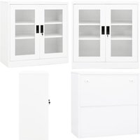 Vidaxl - Büroschrank Weiß 90x40x90 cm Stahl - Aktenschrank - Büroorganisation - Stauraum - Schreibtischschrank - Metallschrank - Home & Living von VIDAXL