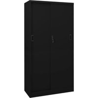 Büroschrank mit Schiebetür Schwarz 90x40x180 cm Stahl - Vidaxl von VIDAXL