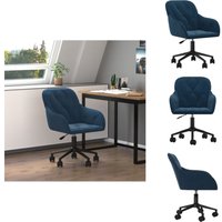 Bürostuhl Drehbar Blau Samt - Samtsessel - Drehstuhl - Bürostuhl Blau - Ergonomischer Stuhl - Höhenverstellbar von VIDAXL