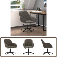 Vidaxl - Bürostuhl Drehbar Dunkelgrau Samt - Bürostuhl - Drehstuhl - Samtstuhl - Arbeitsplatzstuhl - Home Office Stuhl von VIDAXL