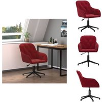 Bürostuhl Drehbar Weinrot Samt - Samtsofa - Drehstuhl - Bürostuhl - Ergonomischer Stuhl - Arbeitsplatzstuhl von VIDAXL