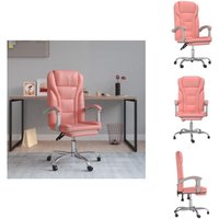 Bürostuhl mit Liegefunktion Rosa Kunstleder - Bürostuhl - Arbeitsplatz - Schreibtischstuhl - Ergonomischer Stuhl - Rosa Stuhl von VIDAXL