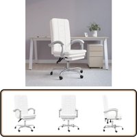 Bürostuhl mit Liegefunktion Weiß Kunstleder - Bürostuhl - Schreibtischstuhl - Ergonomischer Stuhl - Arbeitsplatzstuhl - Gamingstuhl von VIDAXL