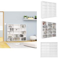 Vidaxl - CD-Regal Hochglanz-Weiß 102x23x89,5 cm Holzwerkstoff - cd Regal - Holzwerkstoff Regal - Wohnzimmer Dekoration - Musikregale von VIDAXL