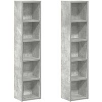 Vidaxl - CD-Regale 2 Stk. Betongrau 21x16x93,5 cm Holzwerkstoff von VIDAXL