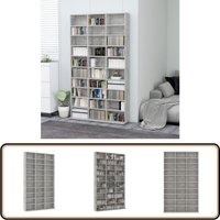 Vidaxl - CD-Schrank Betongrau 102x16x177,5 cm Holzwerkstoff - cd Regal - Holzregale - Wohnzimmermöbel - Medienregal - Aufbewahrungsbox von VIDAXL