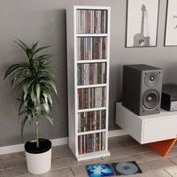 Vidaxl - CD-Schrank Weiß 21x20x88 cm Holzwerkstoff 24165 von VIDAXL