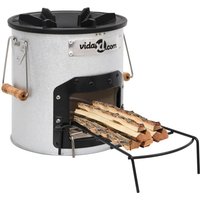 Camping-Ofen Silbern 45x25x26 cm Stahl Vidaxl von VIDAXL