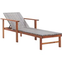 Vidaxl - Sonnenliege Poly Rattan und Massivholz Akazie Grau von VIDAXL