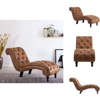 Chaiselongue Braun Wildleder-Optik - Chaiselongue - Wohnzimmermöbel - Relax Sessel - Leder Optik - Braun von VIDAXL