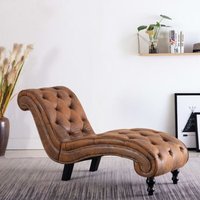 Vidaxl - Chaiselongue Braun Wildleder-Optik von VIDAXL