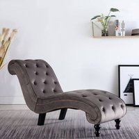 Chaiselongue Grau Samt - Vidaxl von VIDAXL