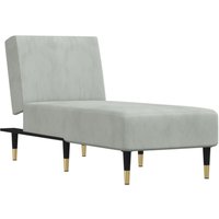 Chaiselongue Hellgrau Samt Vidaxl von VIDAXL