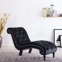 Vidaxl - Chaiselongue Schwarz Samt Vidaxl - Chaiselongue Schwarz Samt von VIDAXL