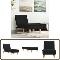 Chaiselongue Schwarz Stoff - Chaiselongue - Relaxsessel - Liegesessel - Wohnraummöbel - Wohnzimmer Dekoration von VIDAXL