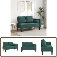 Vidaxl - Chaiselongue mit Kissen Dunkelgrün Samt - Chaiselongue - Samtsofa - Lounge Sofa - Relaxsessel - Wohnlandschaft von VIDAXL