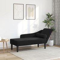 Vidaxl - Chaiselongue mit Kissen Schwarz Samt 751465 von VIDAXL