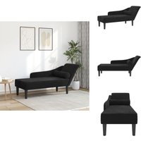 Vidaxl - Chaiselongue mit Kissen Schwarz Samt - Chaiselongue - Chaiselongues - Chaise Longue - Loungesofa von VIDAXL