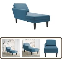 Vidaxl - Chaiselongue mit Kissen und Rechter Armlehne Blau Samt Vidaxl - Chaiselongue mit Kissen und Rechter Armlehne Blau Samt von VIDAXL
