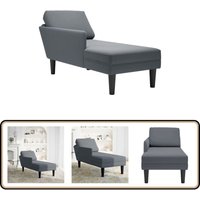 Vidaxl - Chaiselongue mit Kissen und Rechter Armlehne Dunkelgrau Samt Vidaxl - Chaiselongue mit Kissen und Rechter Armlehne Dunkelgrau Samt von VIDAXL