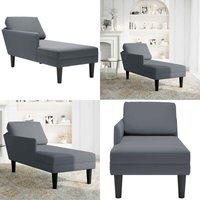 Vidaxl - Chaiselongue mit Kissen und Rechter Armlehne Dunkelgrau Samt von VIDAXL