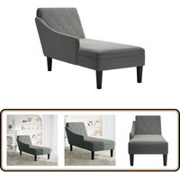 Vidaxl - Chaiselongue mit Kissen und Rechter Armlehne Dunkelgrau Stoff von VIDAXL