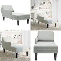 Vidaxl - Chaiselongue mit Kissen und Rechter Armlehne Hellgrau Samt Vidaxl - Chaiselongue mit Kissen und Rechter Armlehne Hellgrau Samt von VIDAXL