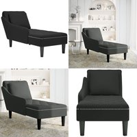 Vidaxl - Chaiselongue mit Kissen und Rechter Armlehne Schwarz Samt Vidaxl - Chaiselongue mit Kissen und Rechter Armlehne Schwarz Samt von VIDAXL